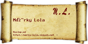 Márky Lola névjegykártya